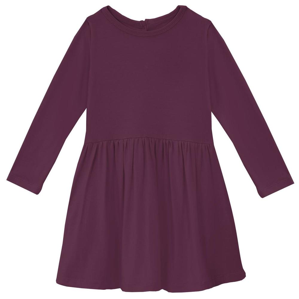 NEW KICKEE girl's long sleeve bamboo twirl dress in melody